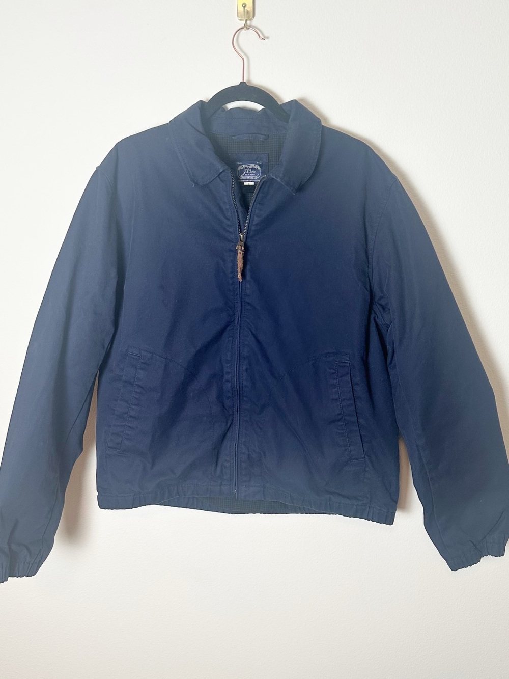 J. Crew Harrington Jacket Cotton Twill Navy Blue Large - Picture 4 of 11